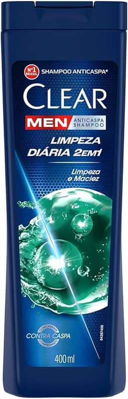 Clear Men Limpeza Diaria 2 Em 1 - Shampoo Anticaspa 400Ml
