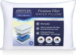 Mediflow Travesseiro Elite Fiberfill à base d'água 1066 – o primeiro travesseiro de água do mundo, clinicamente comprovado que reduz a dor no pescoço e melhora o sono.