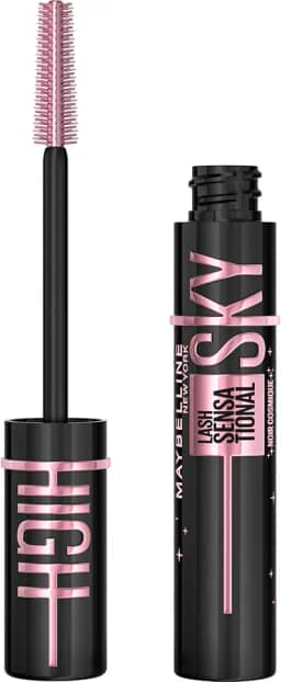 Maybelline NY Lash Sensational Sky High Cosmic Black, Máscara de Cílios Lavável com Extrato de Bambu e Escova Flexível para Alongamento Sem Limites, Pigmento Preto Intenso, Edição Especial, 7,2ml