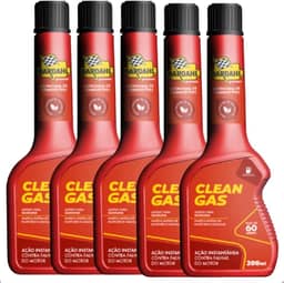 Kit 5 Aditivo Bardahl Clean Gas Combustível Gasolina 200ml
