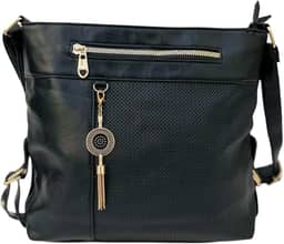 Bolsa Feminina Transversal Tiracolo Alça de Ombro, Preto, Média