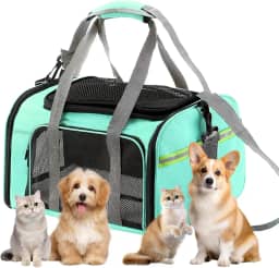 Bolsa Transporte Pet Ventilação em 4 lados Bolsa Transporte Pet Avião Para LATAM Paw Up (Verde)