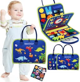 Placa de Montessori Sensorial para Crianças Maleta Educativa Brinquedo (Azul)