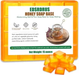 EDSRDRUS Base De Sabonete Glicerina 425 G - Derreta E Despeje Para Artesanato, Fácil Cortar, Vegano Natural, Hidratante Suave A Pele, Suprimentos Perfeitos Fazer (Mel, G)
