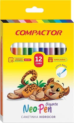 Caneta Hidrográfica Compactor Neo-Pen - 12 Cores