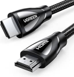 UGREEN Cabo HDMI 8K 2.1 16FT, cabo HDMI trançado de ultra alta velocidade de 48 Gbps 10K 8K @ 60 Hz 4K @ 240 Hz, eARC HDR10 HDCP 2.2 e 2.3, cabo HDMI compatível com PS5 / Xbox Series X/Roku