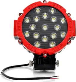 Farol de Milha Redondo Vermelho 17 LEDs 51W Off Road