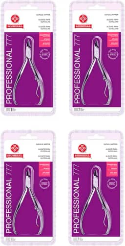 Alicate Inox Cutícula Afiado 777 4 unidades Profissional Mundial