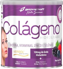 Colágeno Verisol com Ácido Hialurônico 200g Sabor Frutas Vermelhas Bodyaction