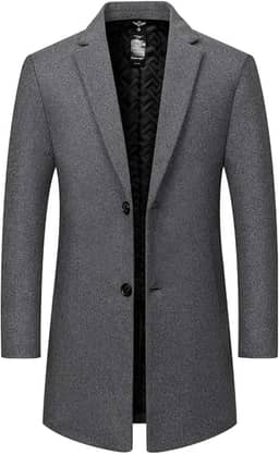Blazer masculino masculino com gola alta forrado com lã de ovelha para trabalho modesto, longo, básico, inverno, outono, 2025