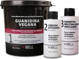 Kit Alisante K-Bell Guanidina Vegano - Alinhamento Capilar Seguro Sem Soda - Nutrição e Resistência com Ação Prolongada - 2x200g