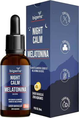 Night Calm Melatonina em gotas, 30 mL, Biogens (Maracujá)