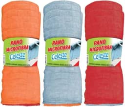 Pano de Chão Pacote 3 Cores Mistas em Microfibras 48x58cm