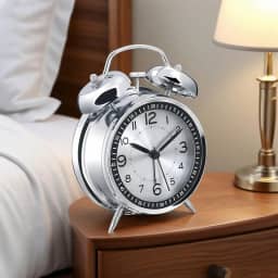 Despertador alto para adultos com sono pesado, despertador analógico operado por bateria de 4,5 polegadas para decoração de quartos, prata