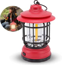 AlverSun Lampião Lanterna Recarregável LED para Camping e Pesca, Luz de Acampamento Portátil ao Ar Livre, com Regulagem de Intensidade, Gancho, Luz de Emergencia, Bateria de Longa Duração