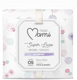 Papi Textil Fralda Super Luxo Mami C/ Bainha Estampada 70Cm X 70Cm Contem 05 Un