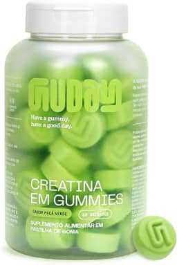 Guday Creatina Monoidratada em Gummies 60 Gomas Sabor Maçã Verde – Suplementação Prática e Refrescante para Sua Rotina de Treinos