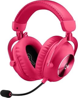 Headset Gamer Sem Fio Logitech G PRO X 2 LIGHTSPEED Com Microfone Removível, Drivers de Grafeno 50mm, Conexão Bluetooth, USB e 3,5 mm, Compatível com PC, PS5, PS4, Switch - Rosa Magenta