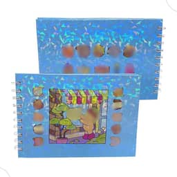 Livro de Colorir com 48 Folhas Papel Grosso Capa Dura Brilhante Holográfica vem com folha protetora de acetato (Azul)