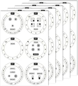 Conjunto de 5 Adesivos para Botões de Fogão, Símbolos Adesivos para Controle Queimador Superior, Forno Fogão a Gás Botão Identificação Queimador