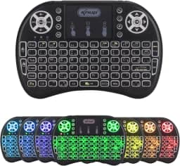 Mini Teclado Bluetooth Sem Fio Wireless Touch Pad Led Iluminado Rgb Pc Notebook Celular Smart TV Xbox Series X S PS3 PS4 PS5 (Preto)