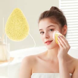 Esponja para lavar o rosto, esponja de limpeza facial, esponjas removedoras de maquiagem, limpeza e esfoliação, macia e confortável, adequada para maquiagem e limpeza (amarela)