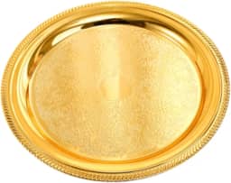 Bandeja de Armazenamento, Prato de Servir para Camping, Prato de Jantar, Prato de Liga de Alumínio para áreas Externas, Ouro, Tamanho real