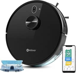 X600 Robô Aspirador Inteligente com Mapeamento a Laser, Sucção 3000Pa, Passa Pano Robo Aspirador, App Wi-Fi, Controle por Voz Amazon Alexa/Assistente do Google, Depósito de Água 350ml, Caixote 600ml