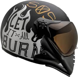 Capacete Peels F-21 BURN PTO/PRA de Motocicleta Preto com Viseira Dourada, Design Moderno, Proteção para Motociclistas