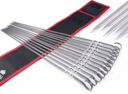 Royal Imports Espetos de Metal para Espetinhos de Carne para Churrasco, Grelhar, Assar, Churrasco de Aço Inoxidável, 17" de Comprimento Reutilizável - 12 Unidades