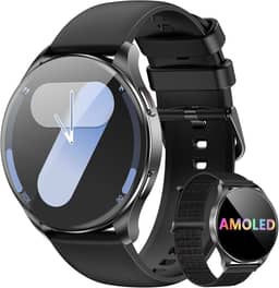 Smartwatch Redondo AMOLED 1.43" - Relógio Inteligente com Chamadas Bluetooth, 130+ Modos Esportivos, IP68, Compatível Android/iOS - Unissex