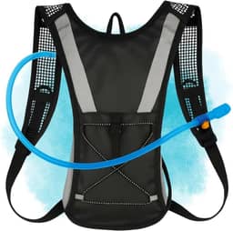 Mochila de hidratação 2L, Preta e Cinza Leve e confortavel para trilhas e corridas.