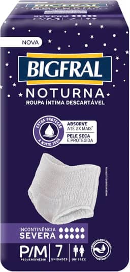 Roupa Íntima Bigfral Noturna P/M 7 Unidades