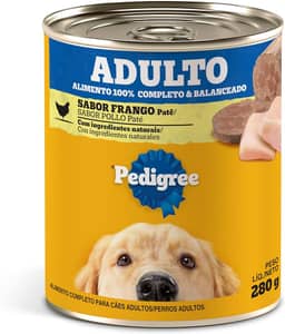 Pack de Ração Úmida Pedigree Lata Patê de Frango para Cães Adultos 280 g - 24 unidades