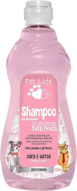 Shampoo Tutti Frutti Pet Life Cães e Gatos 540 mL