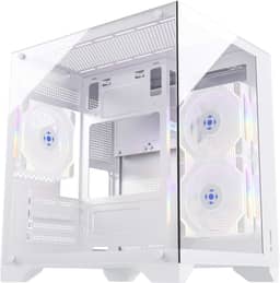 Gabinete Gamer Clarity Branco Lateral Vidro Fortrek