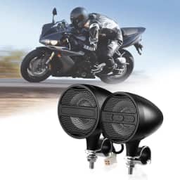 Alto-falantes de motocicleta Bluetooth à prova d'água sistema de áudio amplificador integrado, leitor de MP3, ótimo para ATV, scooter, bicicleta, veículo de 40 W 12 volts - preto