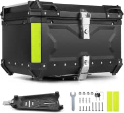 Baú Moto Bauleto 65 Litros Modelo Universal, Bau para Moto de Alumínio, Baú para Moto, Bau Moto Traseiro, Bauleto Impermeável