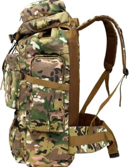 Mochila Lona Reforçada 70 Litros Trilha Caminhada Cargueira Premium