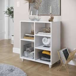 Estante Livreiro Luxo Organizador Com Nichos Branco