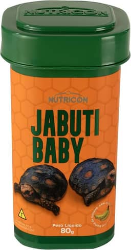 Nutricon: Jabuti Baby 80g | Ração Extrusada para Tartarugas Terrestres Jovens | Aroma de Banana, Fonte de Cálcio e Fibras com Ingredientes Naturais