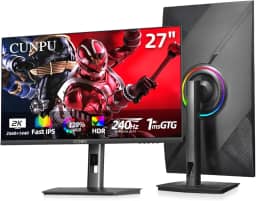 Monitor De Jogos Qhd 27 Polegadas 2560 X 1440 240 Hz, Ips Rápido, Suporte Ps5/Xbox, 1 Ms, Dci-P3 100%, Hdr, Freesync E G-Sync, Monitor Vertical De Altura/Pivô/Inclinação/Giratório, Alto-Falant