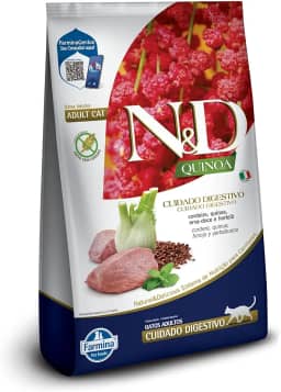N&D Quinoa Cuidado Digestivo para Gatos Adultos de Todas as Raças Sabor Cordeiro 1,5Kg