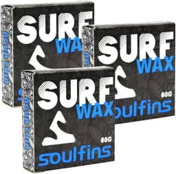 Kit 3 Parafinas Surf Wax 80g Parafina Prancha de Surf Soulfins Wax Grip Surf Água Quente ou Água Fria - KIT 3 PARAFINAS
