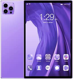 Tablet V62 10.1" FHD Android 12, MTK6797, Câmera 24MP, Bateria 8000mAh – Modelos com 6GB, 8GB, 12GB RAM e até 512GB – Sem Marca – Com Tela Full HD (Lilas, 6+128)