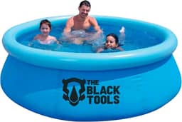 Piscina Inflável Redonda 1400L Resistente Circular Cor Azul 63x183CM TBT-007 The Black Tools