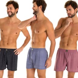 Kit com 3 Cuecas Samba Canção em Liganete Conforto | 3039