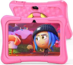 PRITOM Tablet de 7 polegadas para crianças com capa sólida, tablets infantis de 32 GB com controle parental, aplicativos gratuitos pré-instalados, tablet educativo para crianças com WiFi, Bluetooth