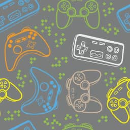 Papel De Parede 12m Adesivo Lavável Gamer Controle Cinza