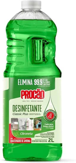 PROCÃO Desinfetante Classic Plus Citronela 2 Litros - Bactericida